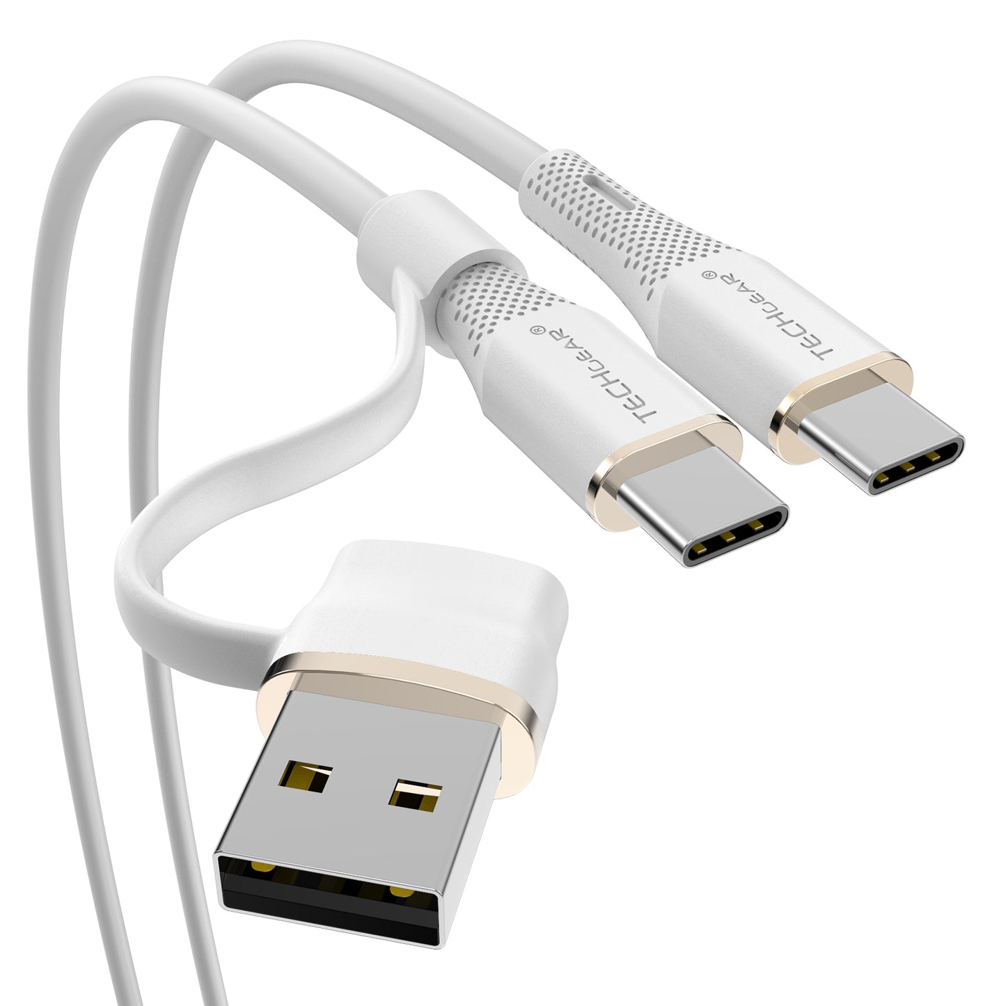 TECHGEAR 2-in-1 100 W USB-A/C to USB-C Soft Silicone Fast Charging Cable – Tangle-Free, PD 3.0/QC 4.0, E-Marker – Black | Red | White – 30 cm | 1 m | 2 m | 3 m | 2 Pack | 3 Pack