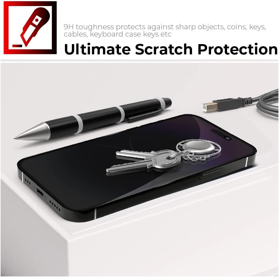 iPhone 15 Plus Anti Spy, Privacy Full Coverage 3D Tempered Glass Screen Protectors
