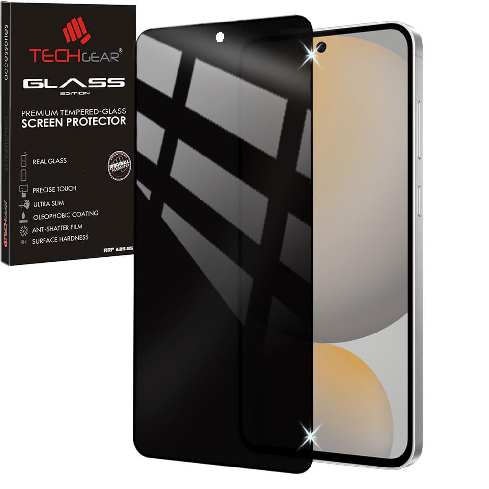 TECHGEAR Privacy Tempered Glass Screen Protector for Samsung Galaxy A37 5G / A36 5G - Anti-Spy 3D Full Coverage, 9H Glass, Case Friendly (1 Pack / 2 Pack)