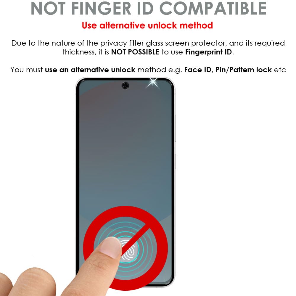 Samsung Galaxy S24 FE Anti Spy, Privacy Full Coverage 3D Tempered Glass Screen Protectors