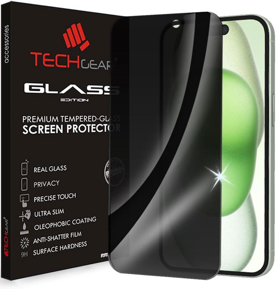 iPhone 16 Anti Spy, Privacy Full Coverage 3D Tempered Glass Screen Protectors