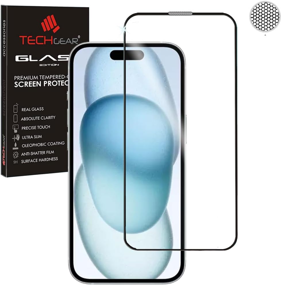 iPhone 15 Full Coverage 3D Tempered Glass Screen Protectors