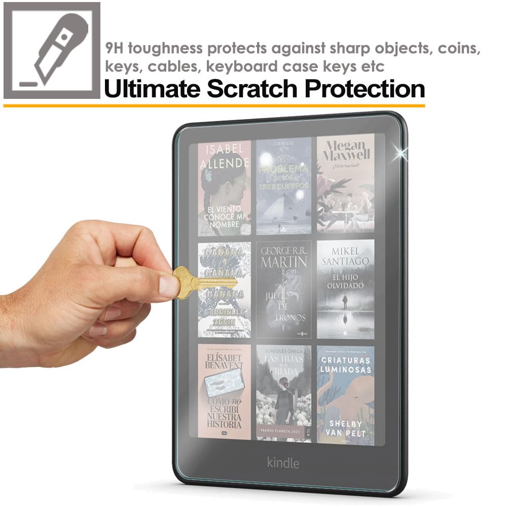 Amazon Kindle Paperwhite/Signature/Kids/Kindle Colorsoft (2024 / 12th Generation) Anti Glare, Matte Tempered Glass Screen Protectors