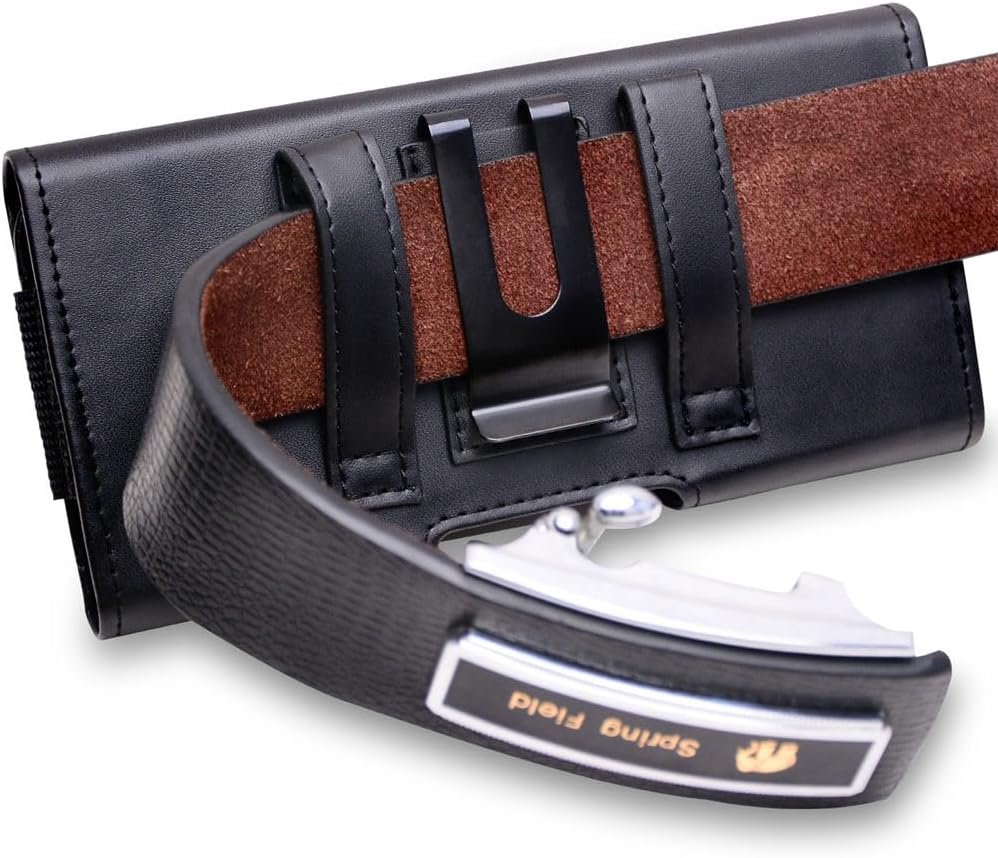 RFID Blocking Card Holder PU Leather Holster Pouch Case with Belt Clip & Loop