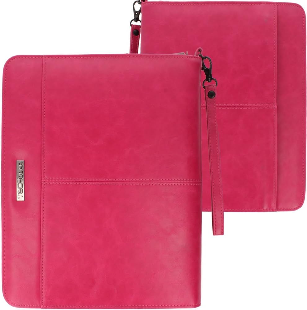 Executive Leather Folio Organiser with Anti-Shock Bubble Interior and Stash Pockets, Pouches and Card Slots