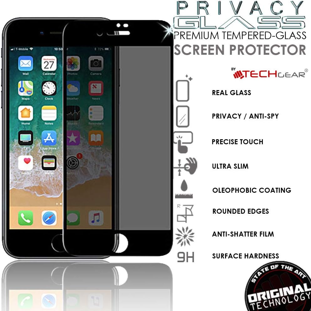 iPhone 8 Plus / 7 Plus Anti Spy, Privacy Full Coverage 3D Tempered Glass Screen Protectors