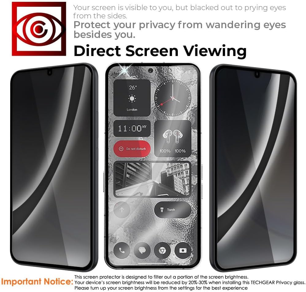 Nothing Phone 2a Anti Spy, Privacy Tempered Glass Screen Protectors