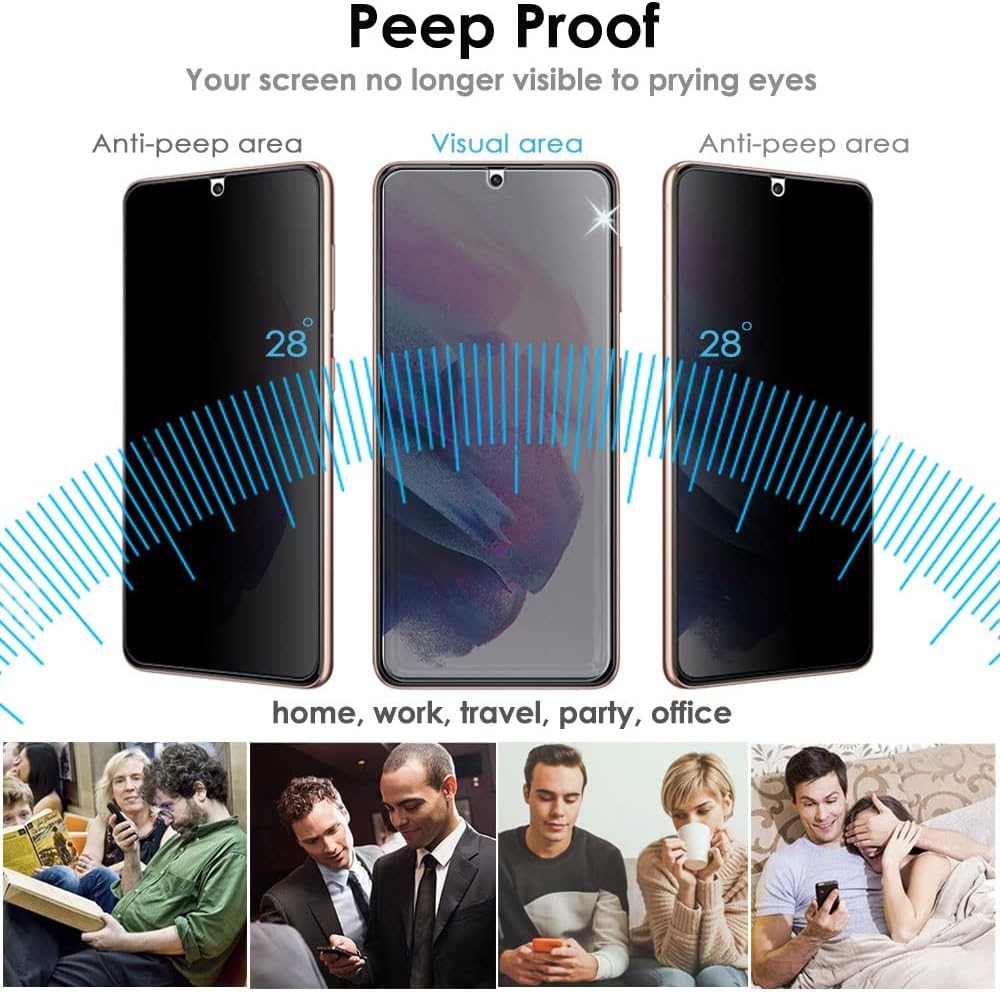 Samsung Galaxy S23 FE 5G Anti Spy, Privacy Full Coverage 3D Tempered Glass Screen Protectors