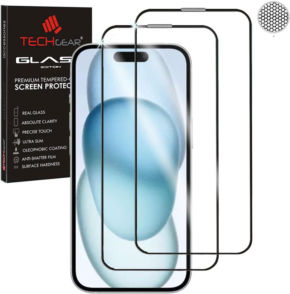 iPhone 15 Full Coverage 3D Tempered Glass Screen Protectors