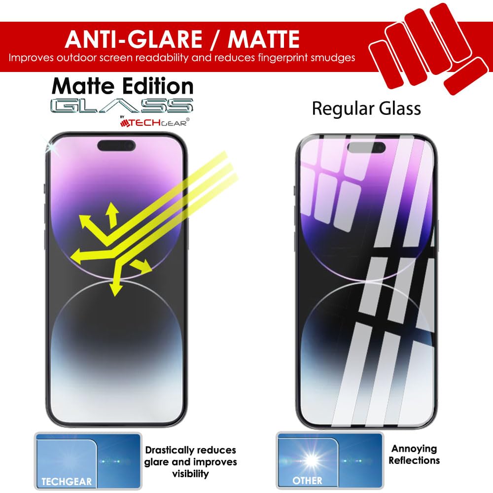 IPhone 16 Pro Max Anti Glare, Matte Full Coverage 3D Tempered Glass Screen Protectors