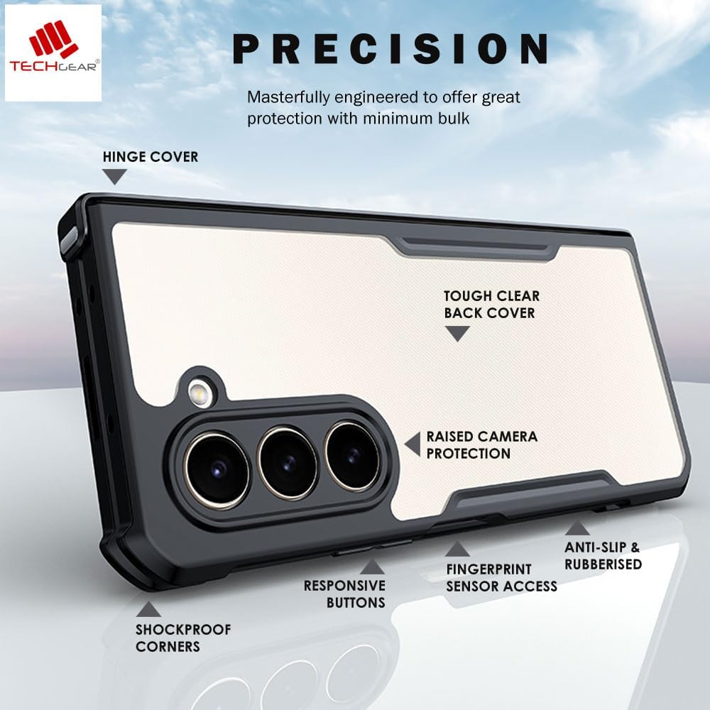 Samsung Galaxy Z Fold 5 Tough Case, Screen Protector Case with Hinge Protection Protective Case Heavy Duty with Built-in Glass Screen Protector