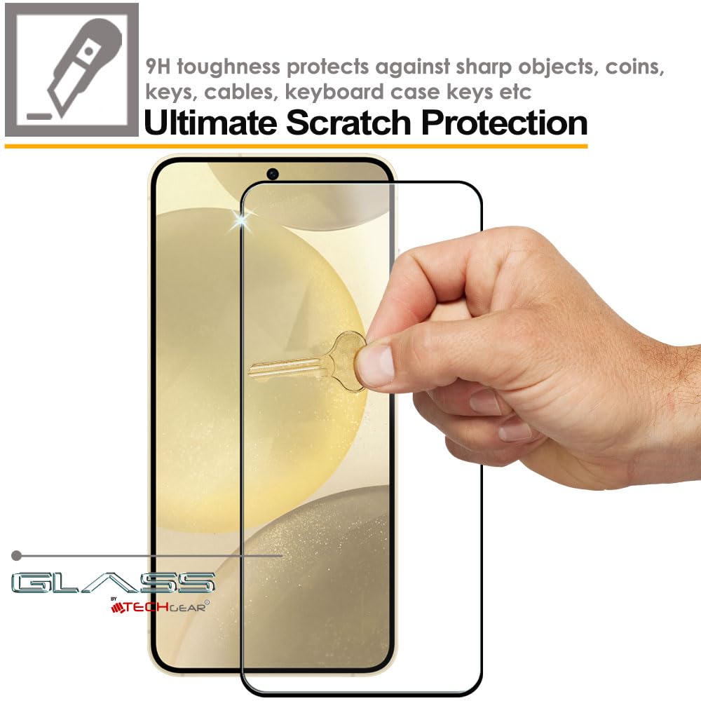 TECHGEAR Full Glass Screen Protector for Samsung Galaxy S26 FE, S25 FE & S24 FE | 3D Full Coverage 9H Tempered Glass, Fingerprint ID Compatible, Case Friendly | 1 / 2 Pack