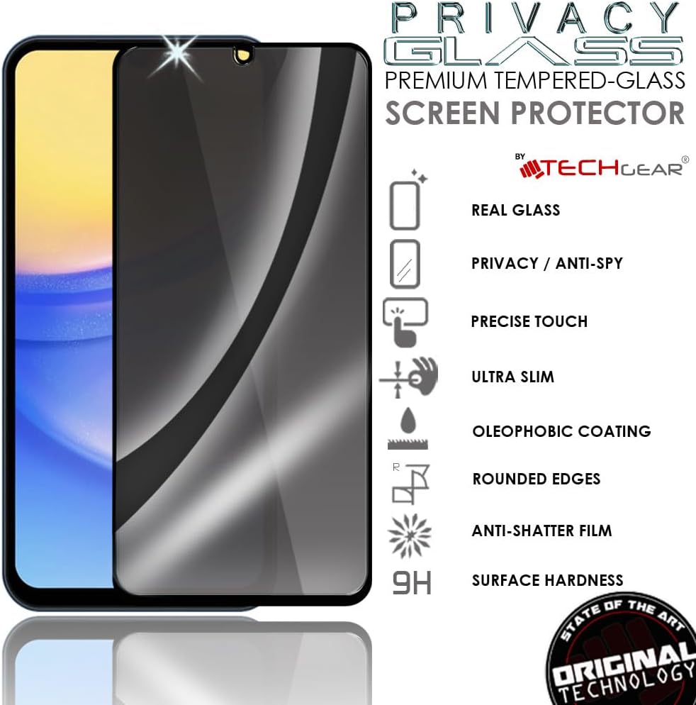 Samsung Galaxy A15 5G Anti Spy, Privacy Full Coverage 3D Tempered Glass Screen Protectors
