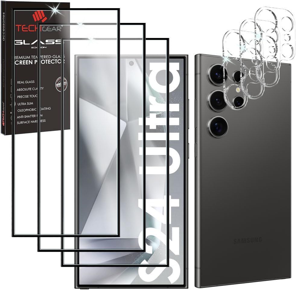 Samsung Galaxy S24 Ultra FULL Tempered Glass Screen & with Camera Lens Protector
