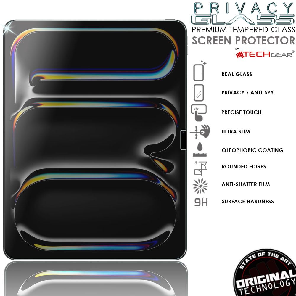 Apple iPad Pro 13" (M4) 2024, 7th Generation Anti Spy, Privacy Tempered Glass Screen Protectors