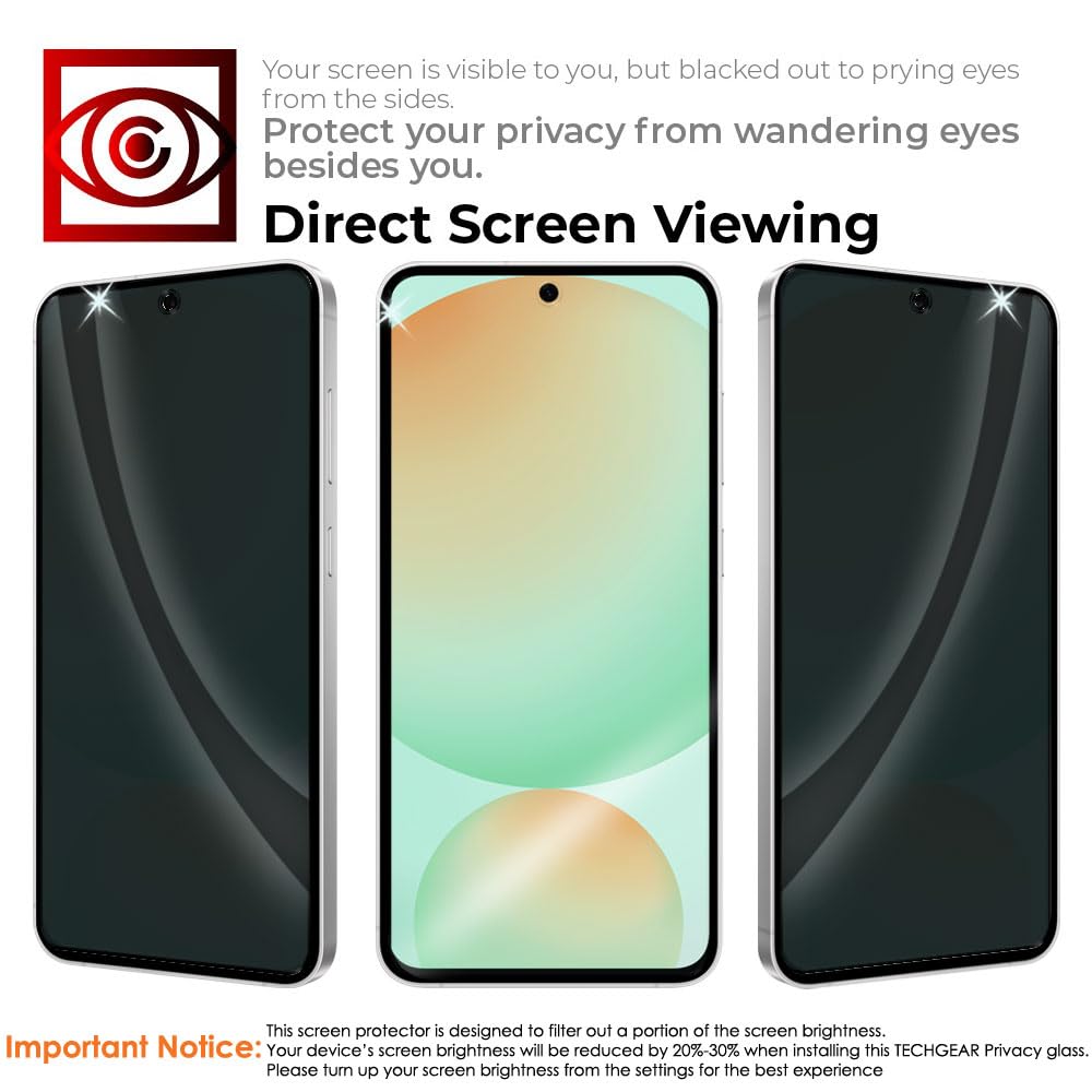 Samsung Galaxy S24 FE Anti Spy, Privacy Full Coverage 3D Tempered Glass Screen Protectors
