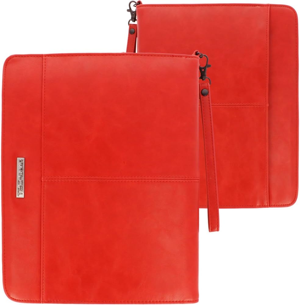 Executive Leather Folio Organiser with Anti-Shock Bubble Interior and Stash Pockets, Pouches and Card Slots