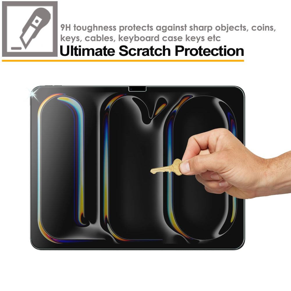 TECHGEAR Privacy Tempered Glass for iPad Pro 13" (2025 M5 / 2024 M4) – Anti-Spy 9H Screen Protector, Landscape Mode Privacy Filter, Apple Pencil Compatible