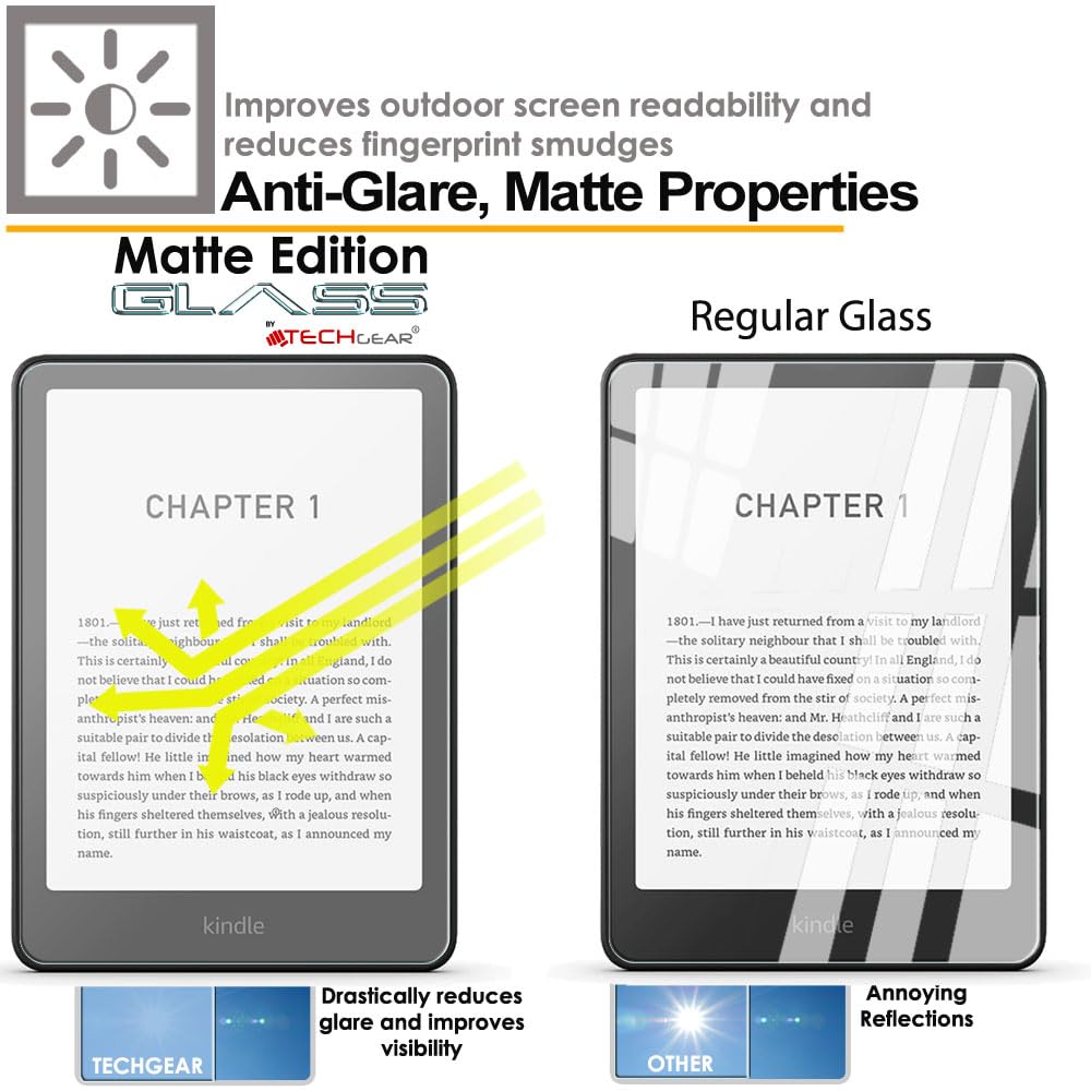 Amazon Kindle Paperwhite/Signature/Kids/Kindle Colorsoft (2024 / 12th Generation) Anti Glare, Matte Tempered Glass Screen Protectors