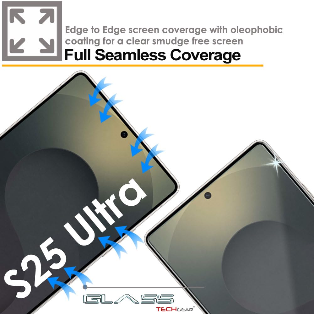 Samsung Galaxy S25 Ultra Full Coverage 3D Tempered Glass Screen Protectors