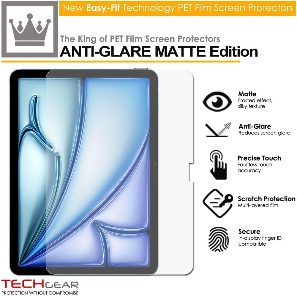 Apple iPad Air 13 inch 2025 / 2024, 7th & 6th Generation Anti Glare, Matte Film Screen Protectors