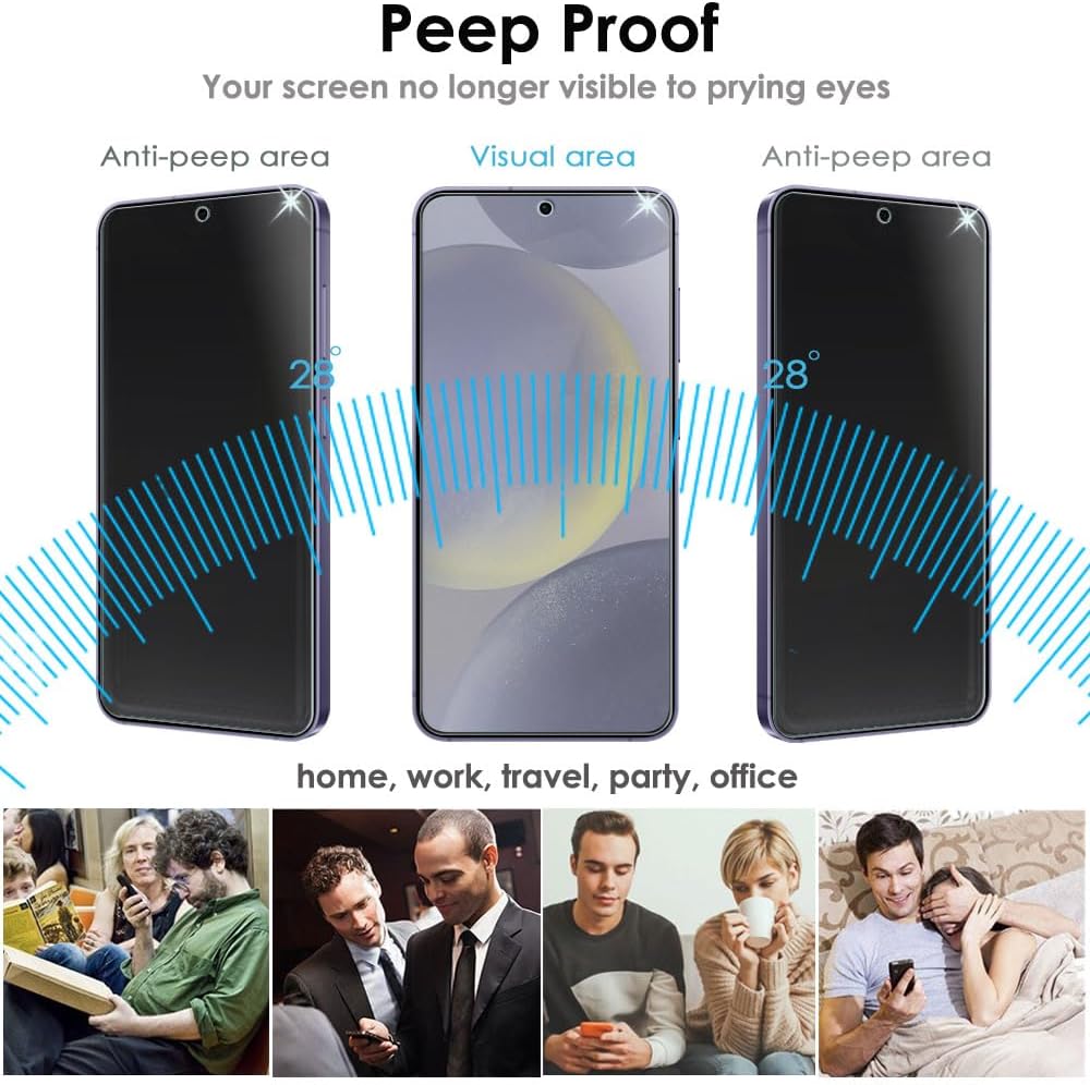 Samsung Galaxy S24 5G Anti Spy, Privacy Full Coverage 3D Tempered Glass Screen Protectors