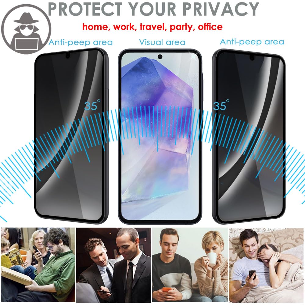 Google Pixel 9 Pro XL Anti Spy, Privacy Full Coverage 3D Tempered Glass Screen Protectors