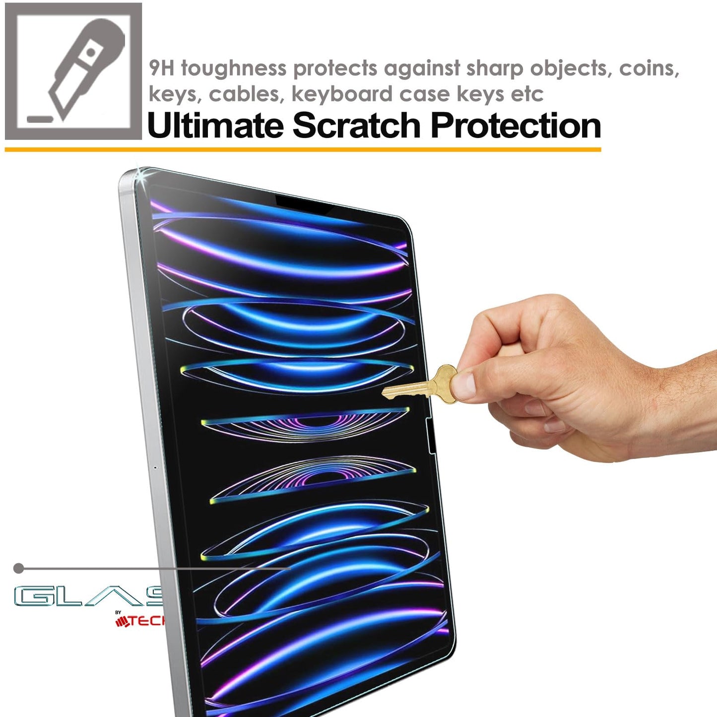 TECHGEAR Matte Anti-Glare Tempered Glass for iPad Pro 13" (2025 M5 / 2024 M4) – 1 Pack, 9H Glass with Apple Pencil & Stylus Compatibility