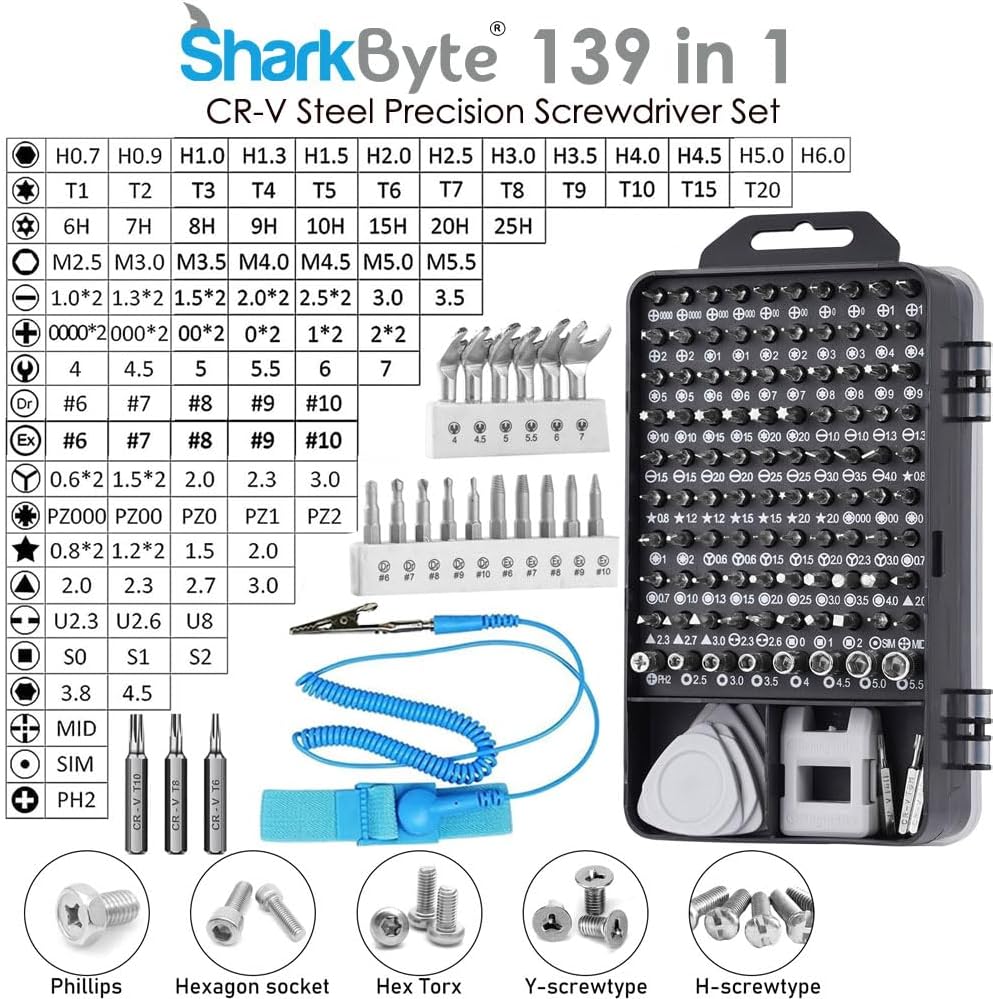 139 in 1 Precision Mini Screwdrivers Set, Magnetic DIY Electronic Repair Tools Kit for iPhone Mobile Laptop PC Mac Watch Glasses etc