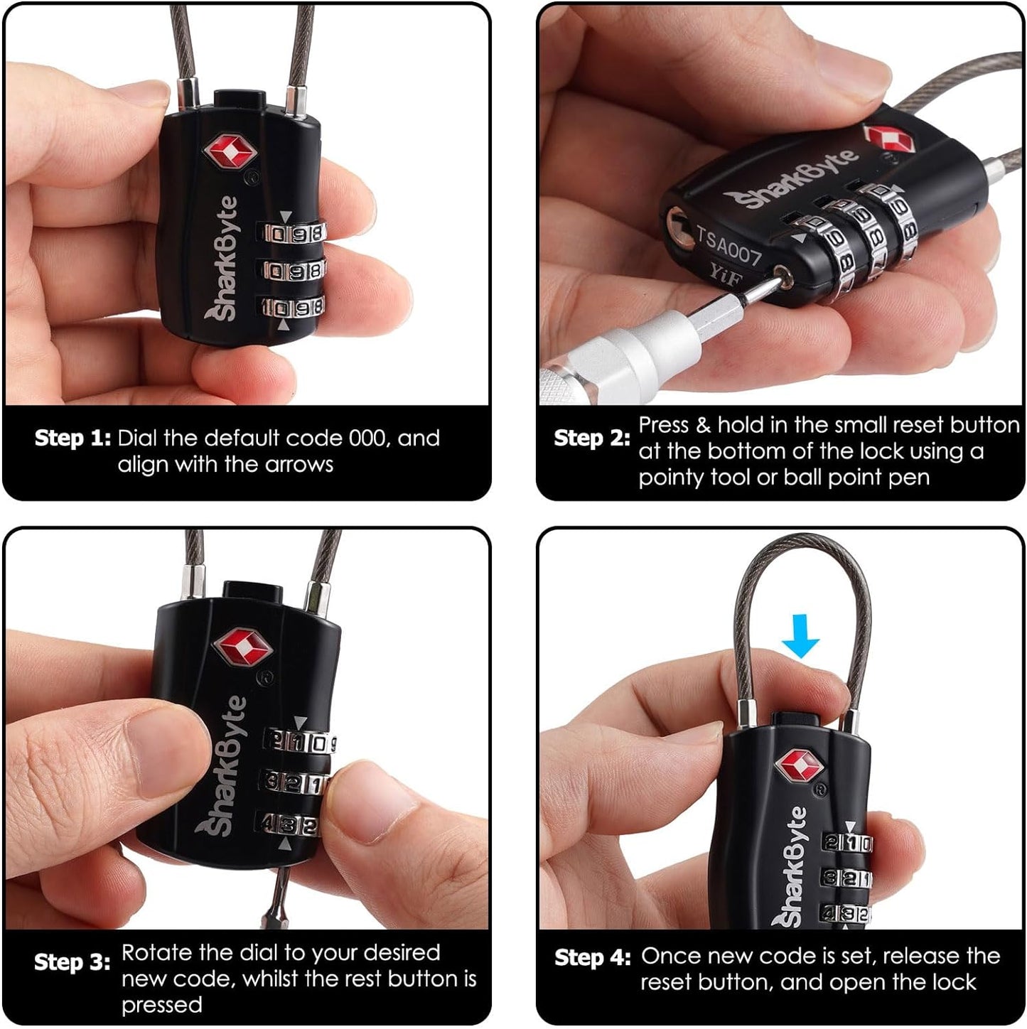 TSA Suitcase Locks 3-Dial Security Travel Combination Padlock