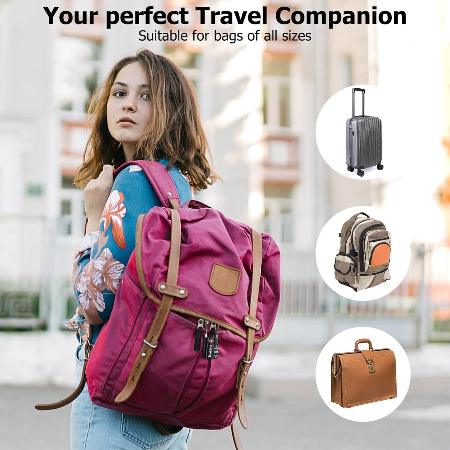 TSA Suitcase Locks 3-Dial Security Travel Combination Padlock