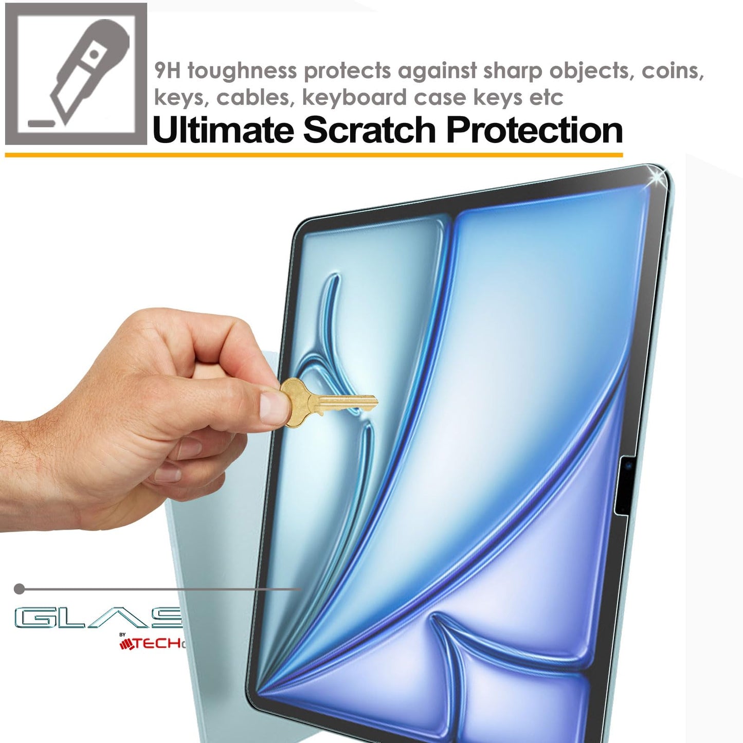 Anti Glare, Matte Tempered Glass Screen Protectors for Apple iPad Air 13" (M3, 2025 / M2, 2024)