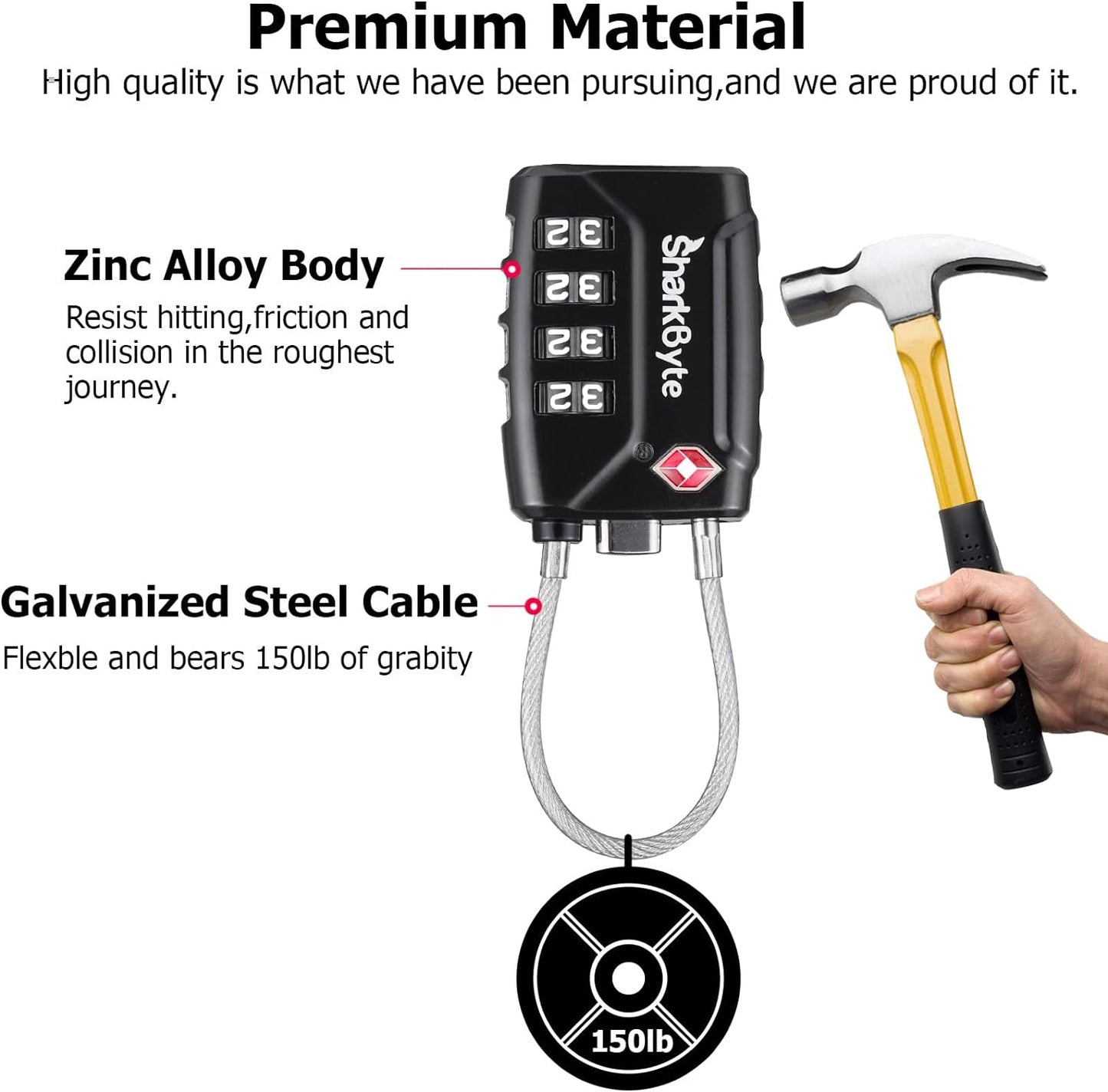 TSA Suitcase Locks 4-Dial Security Travel Combination Padlock
