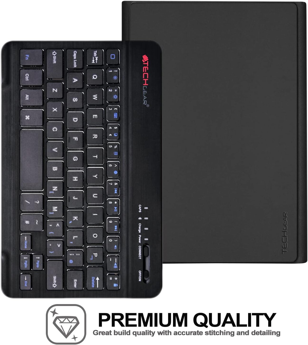 TECHGEAR Strike Folio Keyboard Case for Samsung Galaxy Tab S10 Plus (S10+) / S9 Plus (s9+) 12.4" (SM-X820, X826, X810, X816) – UK QWERTY, Detachable Bluetooth Keyboard, Slim Protective Stand Cover, S Pen Compatible