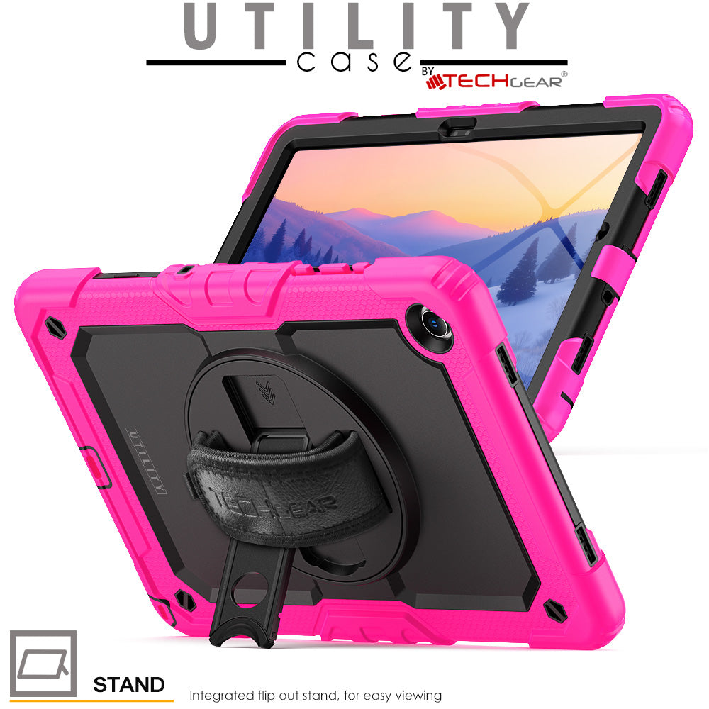 TECHGEAR Utility Case for Samsung Galaxy Tab A11+ (A11 Plus) 11" (SM-X230 / SM-X236) – Full Body Rugged Case with Stand, Hand Strap & Shoulder Strap