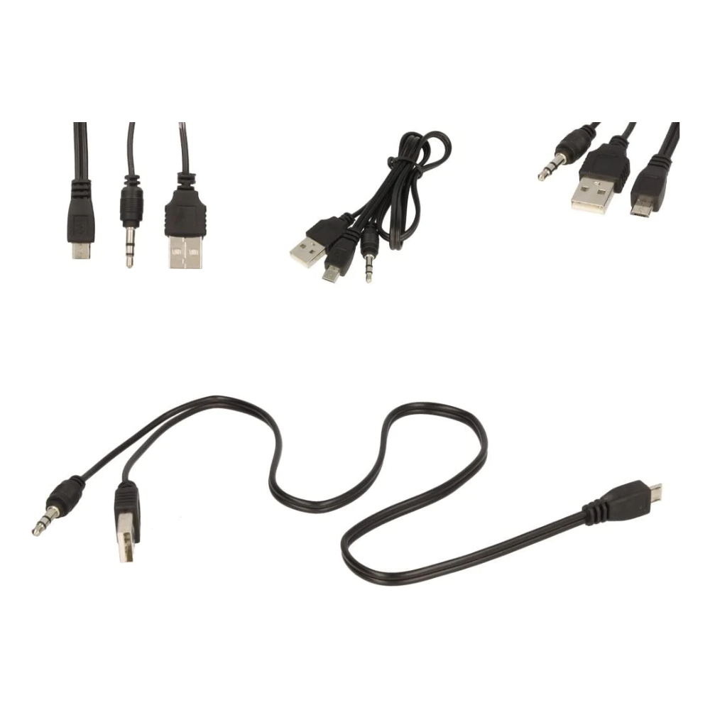 Mini USB to USB & 3.5mm Aux Standard Audio Jack Connection Cable
