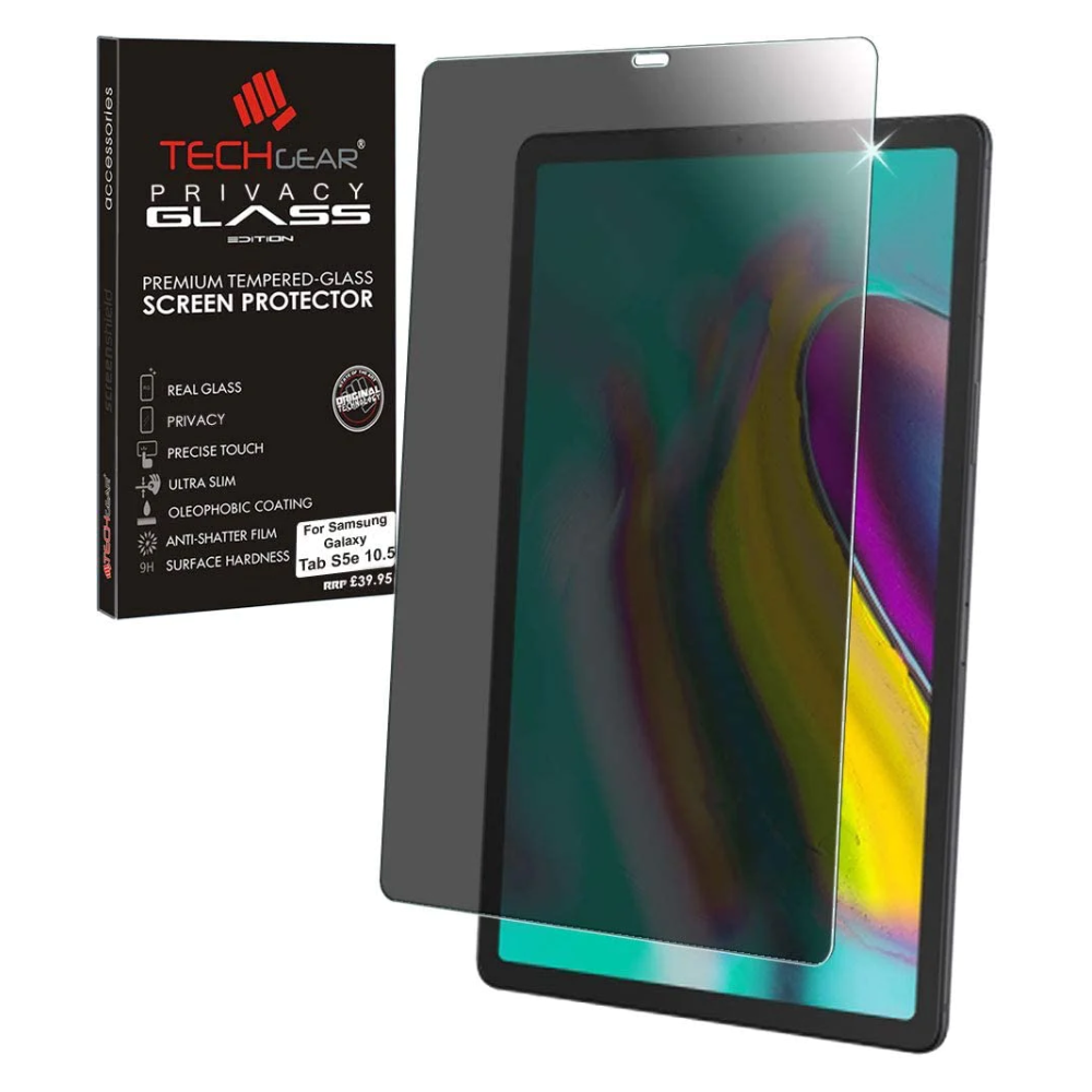 TECHGEAR Anti Spy Screen Protector Compatible for Samsung Galaxy Tab S5e 10.5" (SM-T720 / SM-T725 Series) - PRIVACY Genuine Tempered Glass