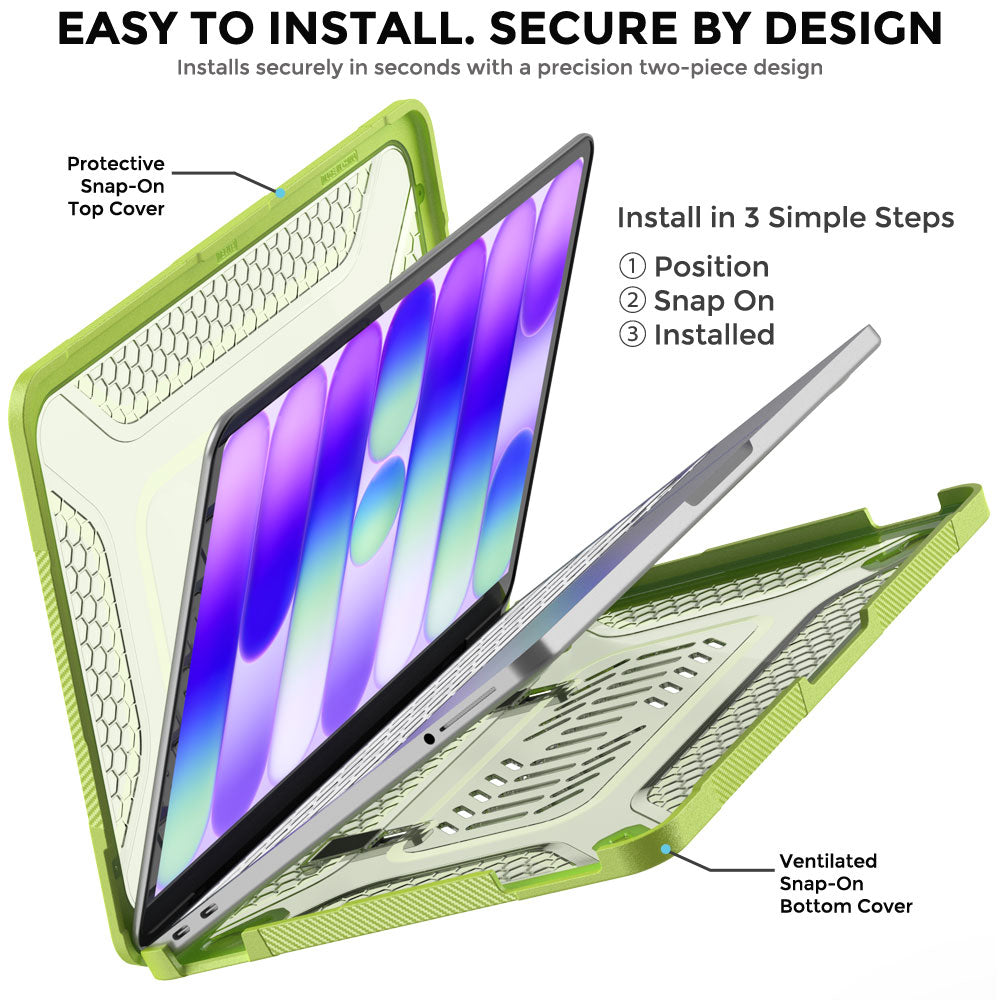 TECHGEAR BallisticWrap Case for MacBook Neo 13" (2026 A18 Pro) - Student Laptop Tough Hard Shell Cover with Kickstand, Shockproof TPU Edges