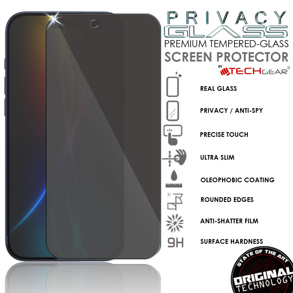 TECHGEAR Anti-Spy Privacy Glass Screen Protector for iPhone Air (2025) – Tempered Glass, Anti-Peeping Privacy Filter, Touch & Face ID Compatible
