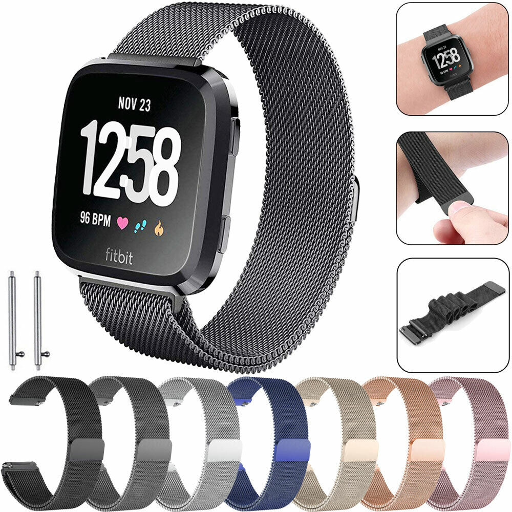 Milanese Stainless Steel Watch Band for Fitbit Versa, Versa 2, Versa Lite