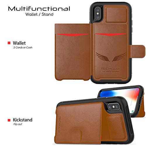 Tough Armoured Wallet 360 ShockProof Case with Card Slots & Stand for Apple iPhone XS Max