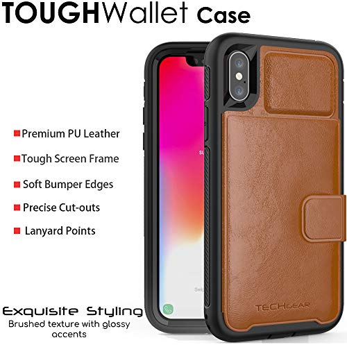 Tough Armoured Wallet 360 ShockProof Case with Card Slots & Stand for Apple iPhone XS Max