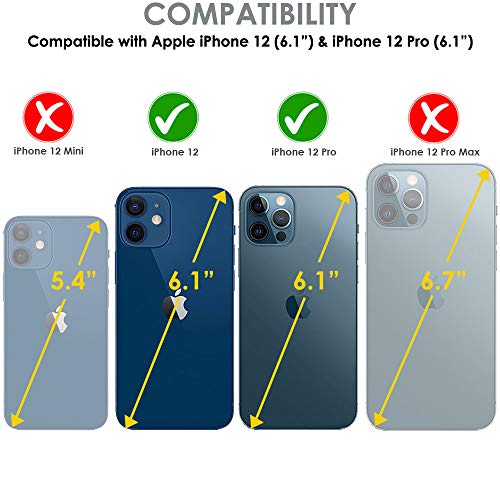 Tough Armoured Wallet 360 ShockProof Case with Card Slots & Stand for Apple iPhone 12, iPhone 12 Pro