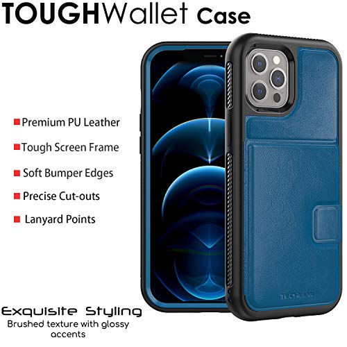 Tough Armoured Wallet 360 ShockProof Case with Card Slots & Stand for Apple iPhone 12 Pro Max