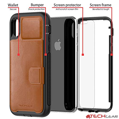 Tough Armoured Wallet 360 ShockProof Case with Card Slots & Stand for Apple iPhone XS Max