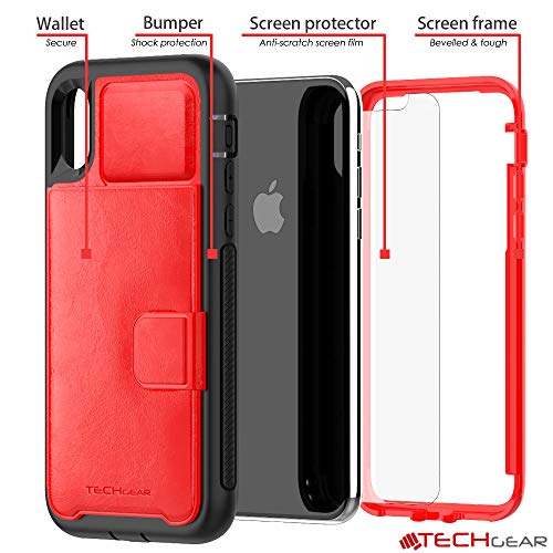 Tough Armoured Wallet 360 ShockProof Case with Card Slots & Stand for Apple iPhone XS Max