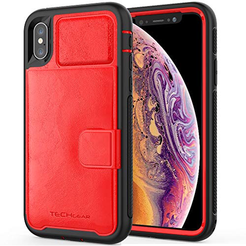 Tough Armoured Wallet 360 ShockProof Case with Card Slots & Stand for Apple iPhone XS Max