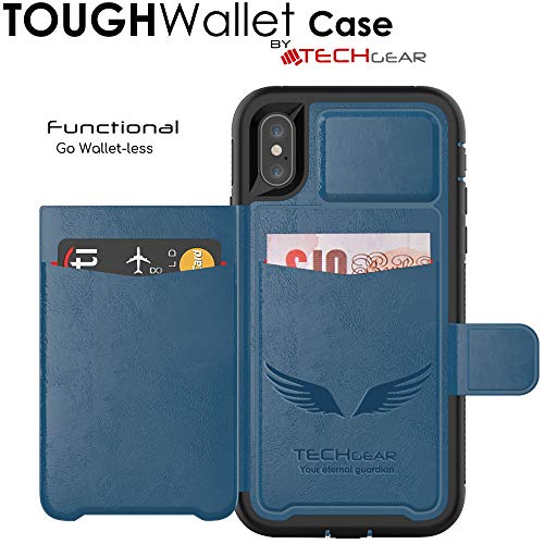 Tough Armoured Wallet 360 ShockProof Case with Card Slots & Stand for Apple iPhone XS Max