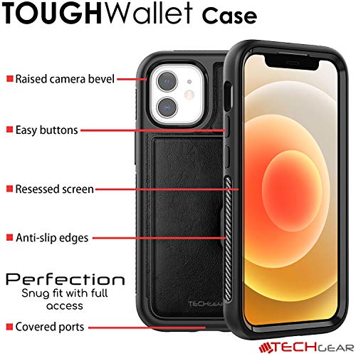 Tough Armoured Wallet 360 ShockProof Case with Card Slots & Stand for Apple iPhone 12 Mini