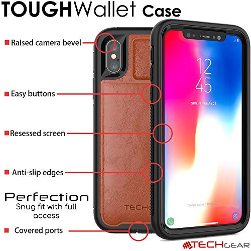 Tough Armoured Wallet 360 ShockProof Case with Card Slots & Stand for Apple iPhone XS Max